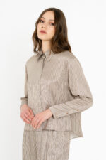 Satin stripes cropped top