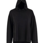 Heavy rib sandwashed hoodied top