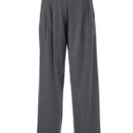 Satin sandwashed pleated pants