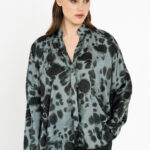 Satin print oversized shirt