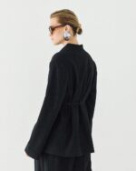Double-breasted blazer with belt - Image 4