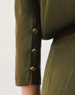 Satin blouse with batwing sleeves - Image 4