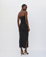 Strapless midi dress with ruching - Image 7