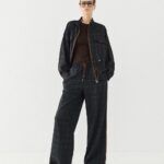 Plaid pants with elasticated waist