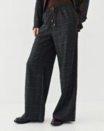 Plaid pants with elasticated waist - Image 2