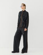 Plaid jacket with waist drawstrings - Image 4