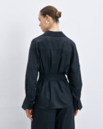 Fitted shirt with pleats - Image 2