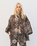 Oversized leopard-print shirt