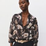Semi-sheer floral shirt