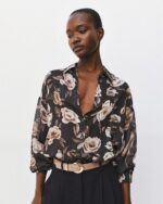 Semi-sheer floral shirt