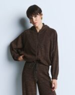 Lurex knit bomber jacket