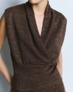 Lurex wrap knit top - Image 2