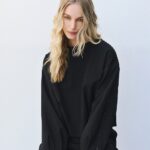 Blouse with pleats and rhinestones