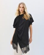 Mini dress with knot and lace - Image 2