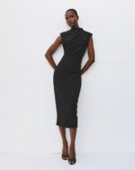 Ruched midi dress with open back - Image 4