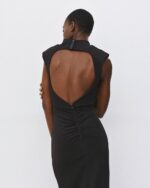 Ruched midi dress with open back - Image 5