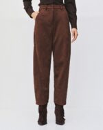 Suede-effect barrel-leg pants - Image 3