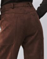 Suede-effect barrel-leg pants - Image 5