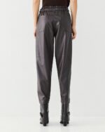 Faux leather pants with elasticated waist - Image 2