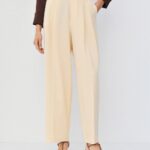 High-rise pants with pleats