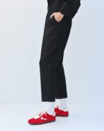 Pants with elasticated waist and rhinestones