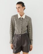 Checked shirt with a back tie - Image 2