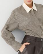 Checked shirt with a back tie - Image 3