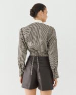 Checked shirt with a back tie - Image 4